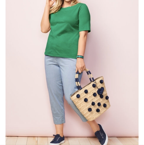 Talbots Pants - Talbots crop curvy pinstripe pants sz 12P *F